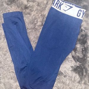 LADIES GYMSHARK FIT LEGGINGS NAVY AND GREY